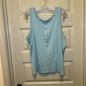 a.n.a Light Blue Scoop Neck Sleeveless Tank 3X